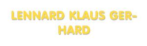 Der Vorname Lennard Klaus Gerhard